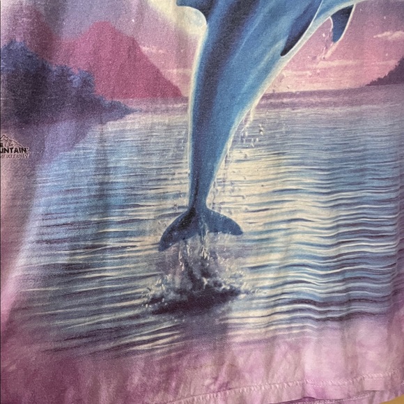 Vintage Purple Dolphin tie dye Graphic T-Shirt by The Mountain - Picture 6 of 9